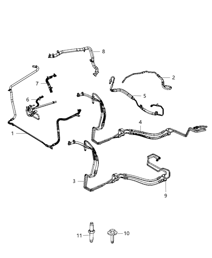 2011 Dodge Grand Caravan Hose Power Steering Reservoir Diagram for 5006616AF