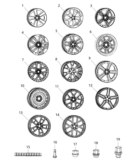2019 Dodge Charger Wheel, Alloy Diagram for 6EJ75RNWAB