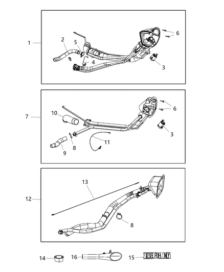 2020 Ram 3500 Tube Fuel Filler Diagram for 68175322AE