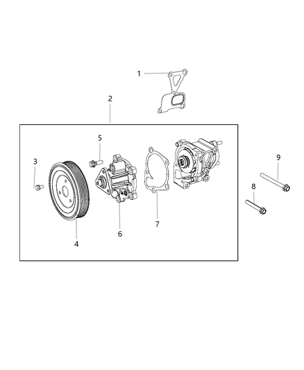 2021 Jeep Cherokee Water Pump & Related Parts Diagram 2 - Thumbnail