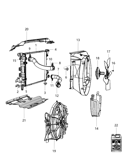 2013 Ram 3500 Cab Chassis Radiator & Related Parts Diagram 2 - Thumbnail