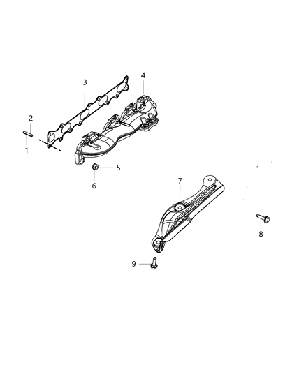 2017 Jeep Cherokee Exhaust Manifold And Heat Shields Diagram 1 - Thumbnail