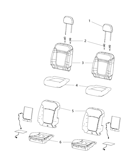 2020 Dodge Journey Front Seat, Bucket Diagram 2 - Thumbnail