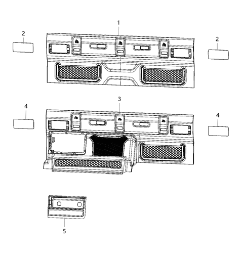2021 Jeep Gladiator Rear Cab Trim Panel Diagram 2 - Thumbnail
