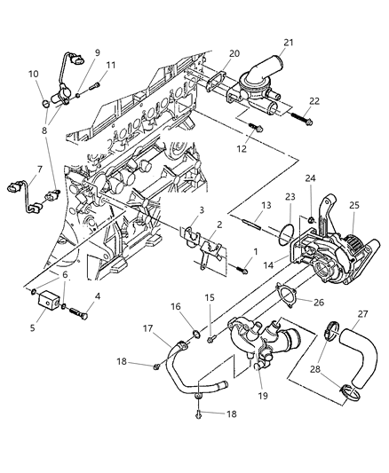 2002 Jeep Liberty Water Pump & Related Parts Diagram 2 - Thumbnail