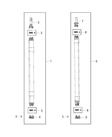 2019 Ram 1500 New Style Shaft - Drive of Rear Axle; Differential And Drive Line Diagram 3 - Thumbnail
