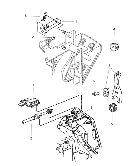 1998 Chrysler Sebring Convertible Linkage, Clutch Diagram