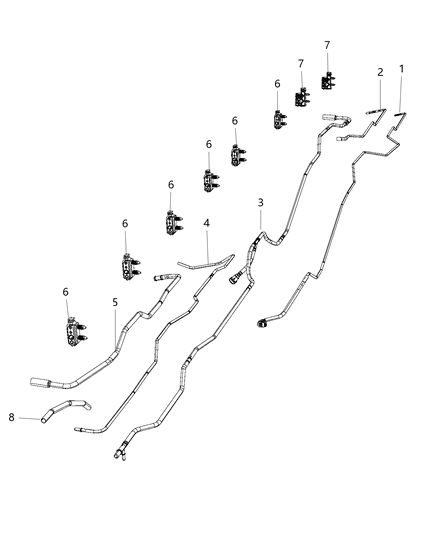 2018 Ram 3500 Cab Chassis Fuel Lines Rear, Dual Tanks Diagram 1 - Thumbnail