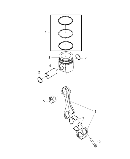 2020 Ram 2500 Pistons, Piston Rings, Connecting Rods & Connecting Rod Bearing Diagram 2 - Thumbnail