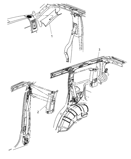 2011 Jeep Liberty Pillar Trim, Beige Diagram for 1BU34DK7AB