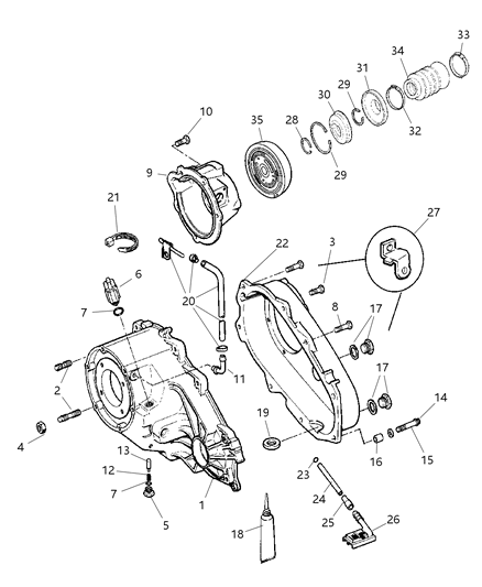 2002 Jeep Liberty Case & Related Parts of Transfer Case Model Diagram 1 - Thumbnail