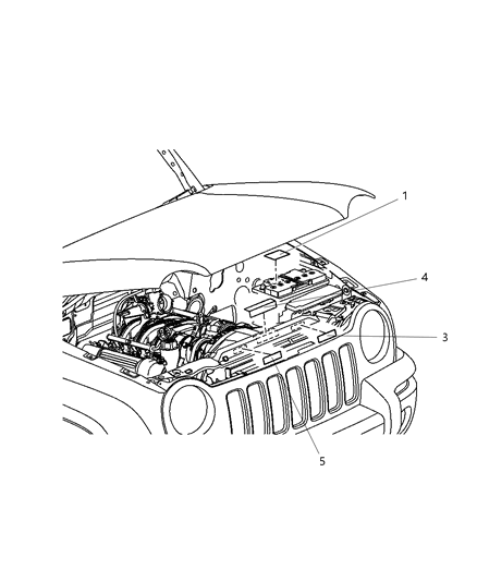 2004 Jeep Liberty A/C Label Diagram for 55037464AD