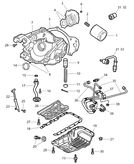 2002 Dodge Intrepid Engine Oiling Diagram 2 - Thumbnail