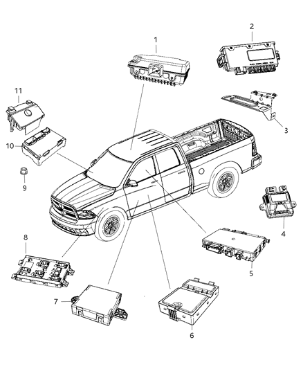 2014 Ram 3500 Cab Chassis Modules, Body Diagram