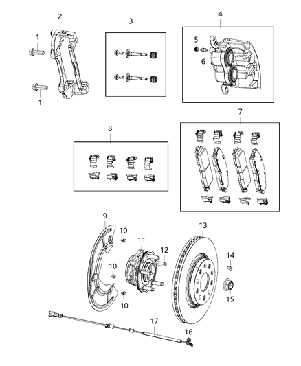2020 Jeep Gladiator Sensor Kit Wheel Speed Diagram for 68394210AC
