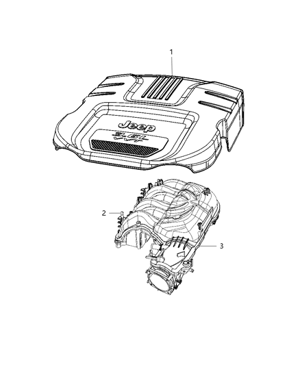 2014 Jeep Wrangler Engine Cover & Related Parts Diagram 3 - Thumbnail