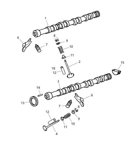 2003 Jeep Wrangler Camshaft & Valves Diagram 1 - Thumbnail