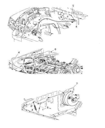 2007 Dodge Dakota Throttle Cable Diagram for 53031592AC