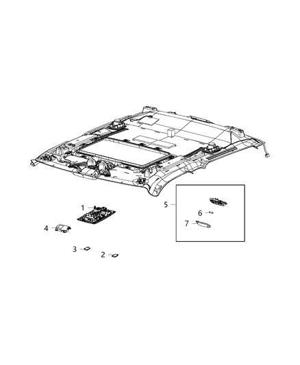 2020 Ram 1500 Classic Lamps, Interior Diagram 1 - Thumbnail