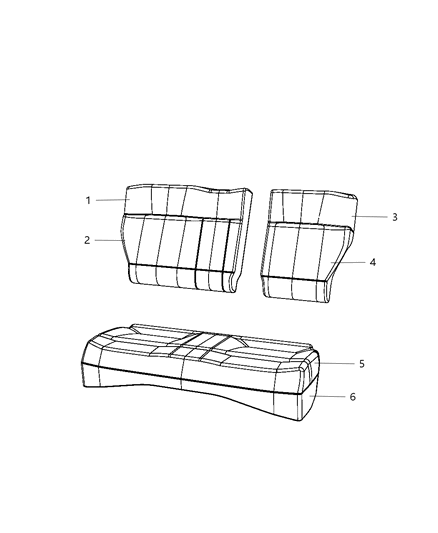 2008 Dodge Caliber Rear Seat - Split Seat Diagram 3 - Thumbnail