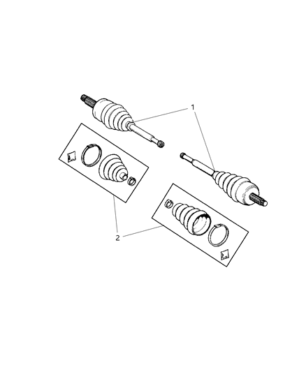 2001 Jeep Grand Cherokee Axle Assembly Diagram for 5012748AA