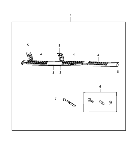 2018 Ram 2500 Step Kit, Tubular Side Diagram 3 - Thumbnail