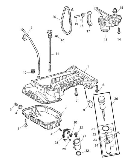 2005 Chrysler Crossfire Dipstick Diagram for 5097781AA