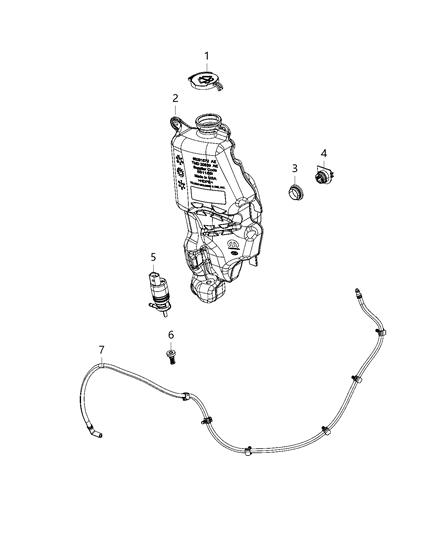 2020 Ram 1500 Washer Reservoir Diagram for 68291572AE