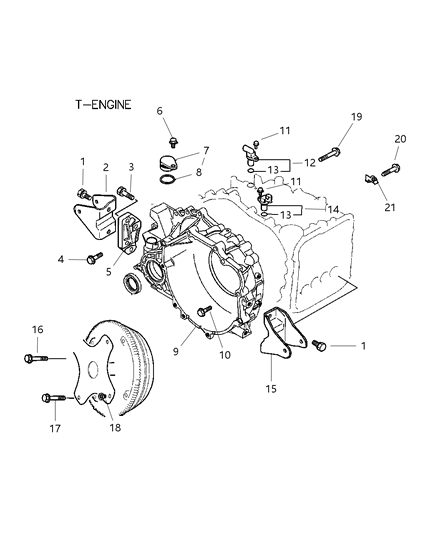 2002 Chrysler Sebring Coupe Housing - Torque Converter & Speed Sensors Diagram 1 - Thumbnail