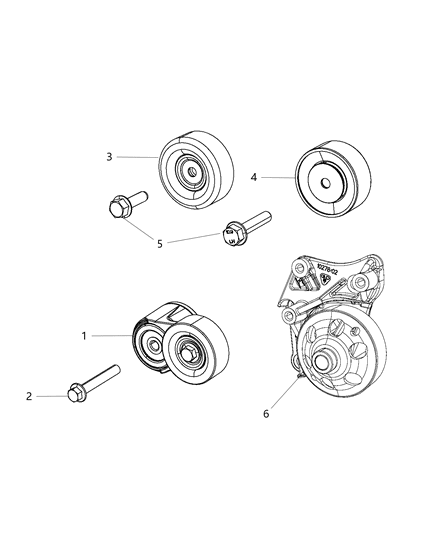 2014 Jeep Wrangler Pulley & Related Parts Diagram 1 - Thumbnail