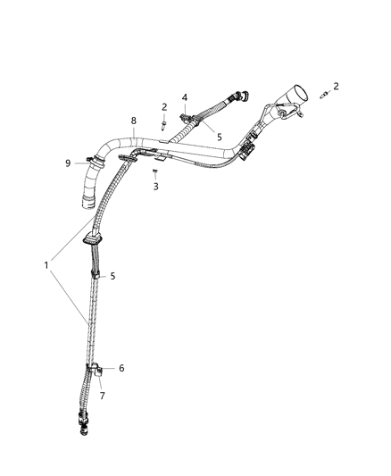 2017 Jeep Renegade Filler Pipe Clamp Diagram for 68095243AA