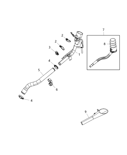 2021 Ram 1500 Filler Neck, Lower Diagram for 68445050AA