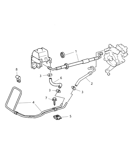 2004 Chrysler Crossfire Power Steering Hoses Diagram 1 - Thumbnail