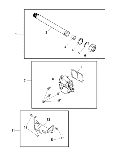 2018 Jeep Wrangler All-new Model Front Axle Disconnect of Front Axle; Differential And Drive Line Diagram