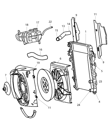 2005 Jeep Liberty Hose Radiator Inlet Diagram for 52079703AB