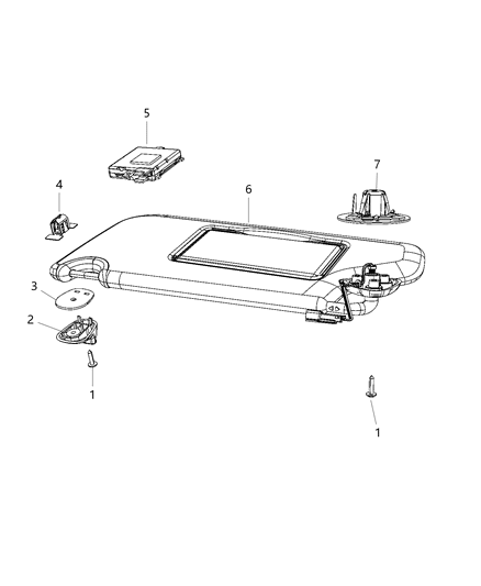 2019 Dodge Journey Visors And Attaching Parts Diagram