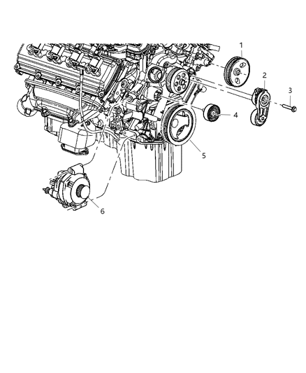 2008 Dodge Magnum Pulley & Related Parts Diagram 3 - Thumbnail
