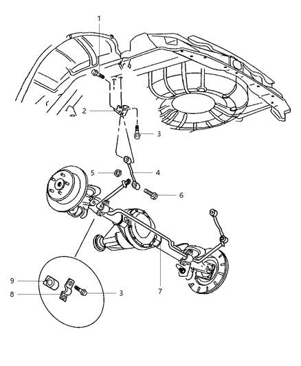 2000 Jeep Grand Cherokee Stabilizer Bar Rear Suspension Diagram for 52088739AB