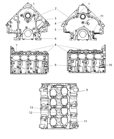 2007 Dodge Magnum Cylinder Block & Hardware Diagram 4 - Thumbnail