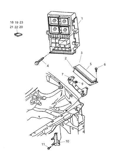 1997 Chrysler Town & Country Junction Block Relay Diagram for 4707785AB