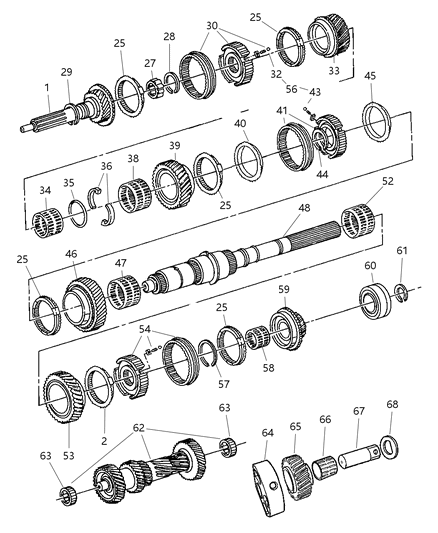 2004 Jeep Wrangler Gear Train of Manual Transmission Diagram 2 - Thumbnail