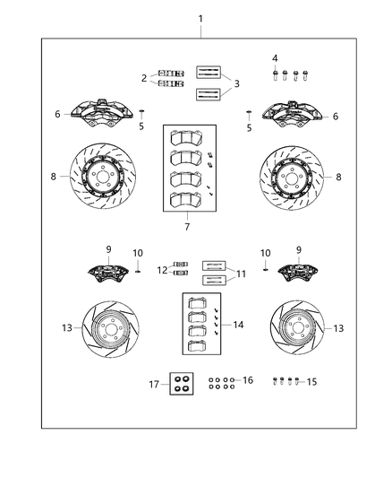 2016 Dodge Challenger Rotor Brake Front Diagram for 68184587AB
