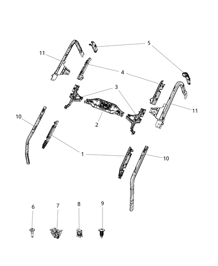 2021 Jeep Gladiator Aperture Panel, Sport Bar Diagram