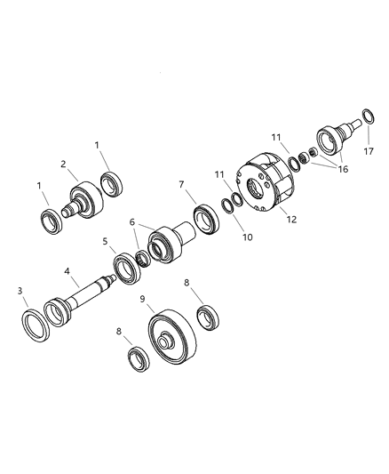 2005 Dodge Magnum Gear Train of Transfer Case Model Diagram