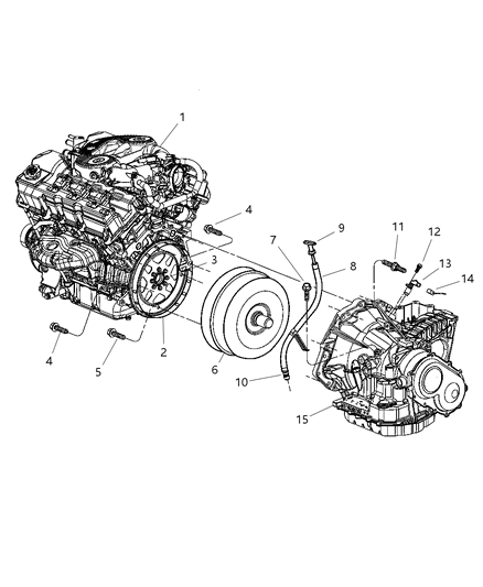 2003 Chrysler Sebring Sedan & Convertible Transaxle Mounting & Miscellaneous Parts Diagram 2 - Thumbnail