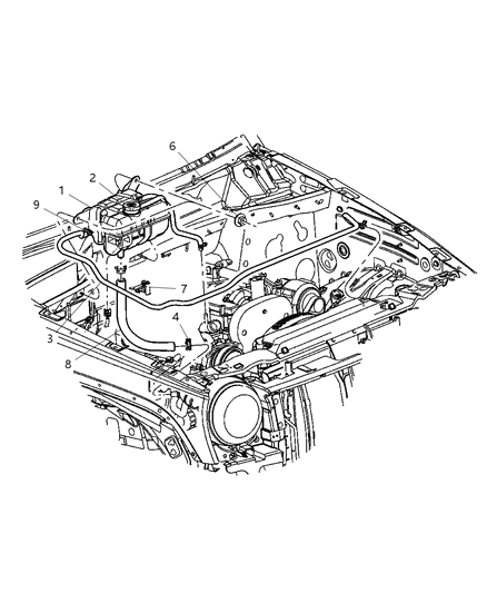2002 Jeep Liberty Tank Coolant Reserve Diagram for 52079849AA
