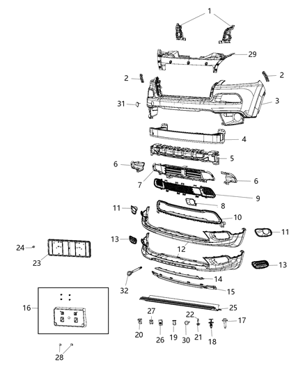 2014 Jeep Cherokee Hook Tow Diagram for 68159287AA
