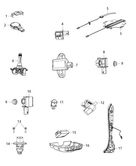 2020 Jeep Compass TPMS Sensor Diagram for 68313387AC