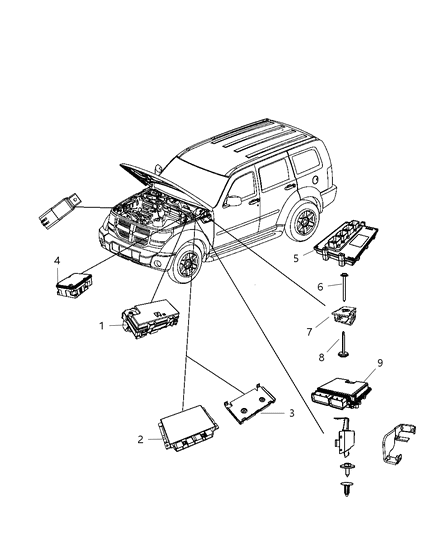 2010 Dodge Nitro Module Transmission Control Diagram for 5150434AB