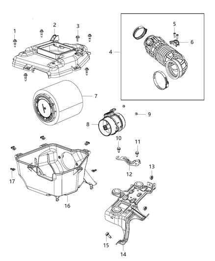 2011 Dodge Caliber Air Cleaner Diagram 1 - Thumbnail